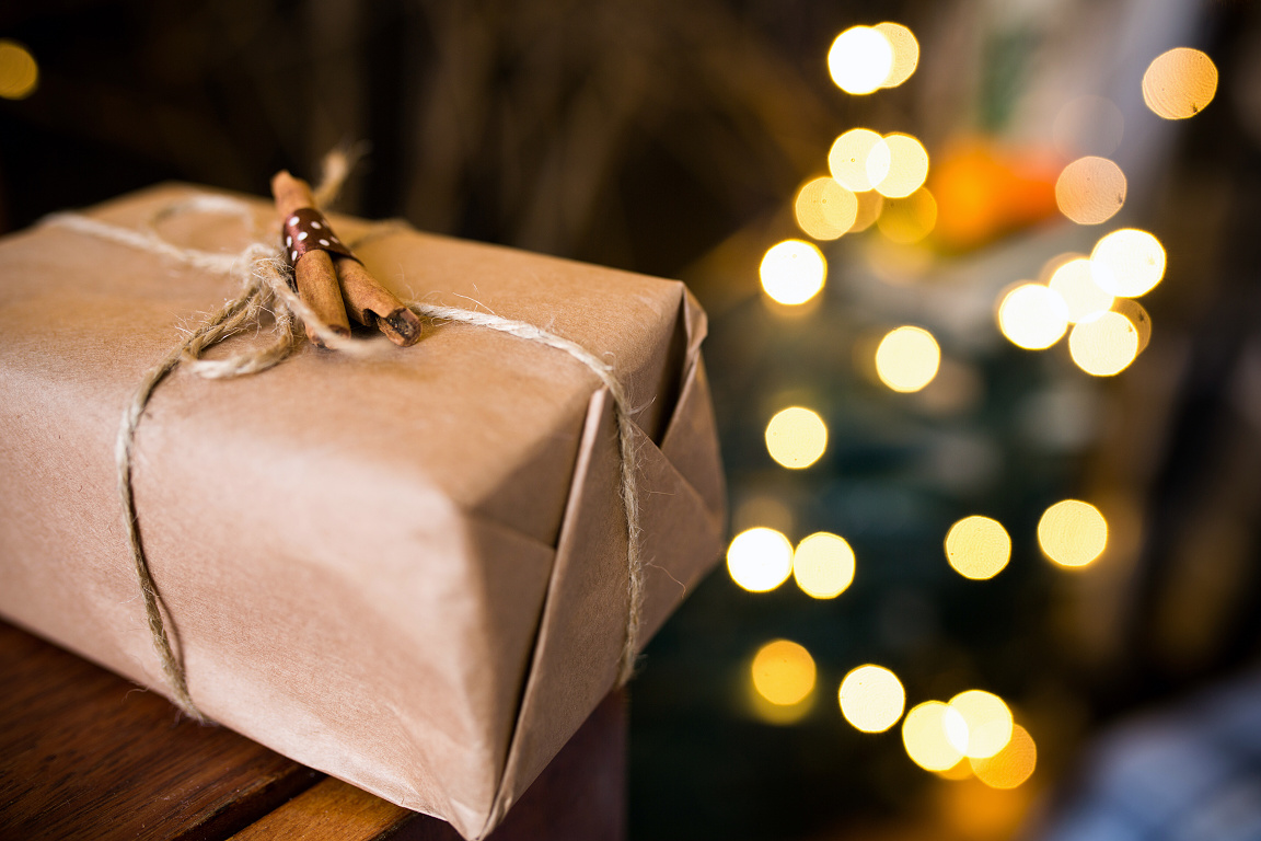 Beautiful themed gifts lie on vintage table